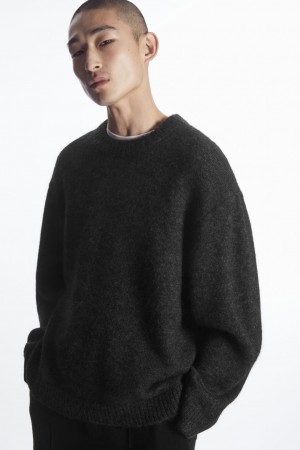 Suéteres COS Oversized Alpaca-Blend Hombre Negros | México PIKC-74658