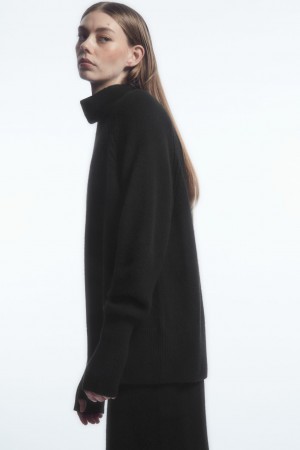 Suéteres COS Pure Cashmere Turtleneck Mujer Negros | México IKOM-39715