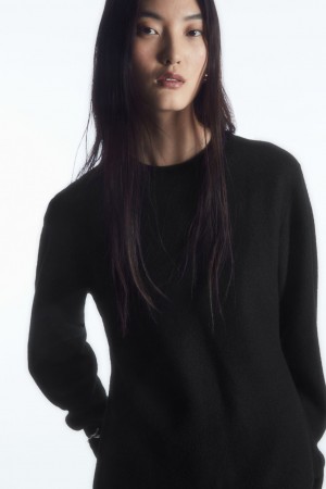 Suéteres COS Regular-Fit Merino Lana Mujer Negros | México VSBC-48906