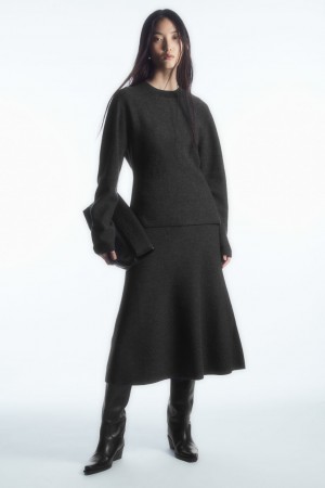 Suéteres COS Regular-Fit Merino Lana Mujer Grises Oscuro | México YIHV-79180