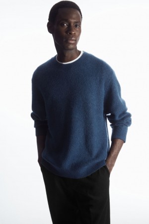 Suéteres COS Textured Lana-Blend Hombre Azul Marino | México FGRO-87061