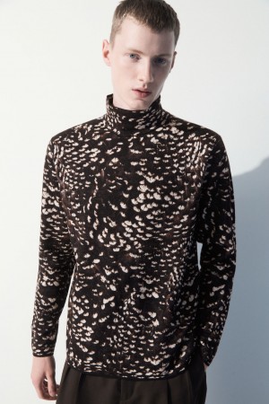 Suéteres COS The Feather-Jacquard Hombre Marrom Oscuro | México OQLR-53169