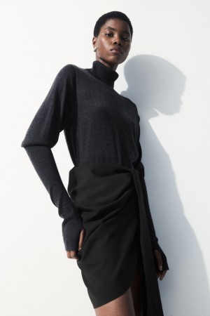 Suéteres COS The Lana Roll-Neck Mujer Grises Oscuro | México VCTK-98241