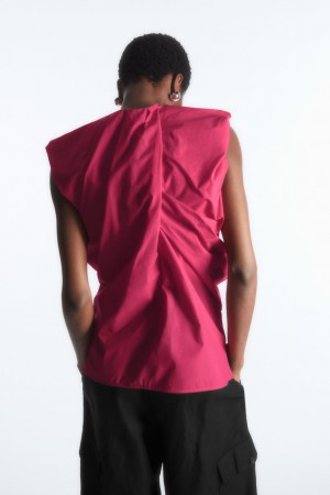 Tops COS Gathered Draped Sin Manga Mujer Rosas Claro | México UXVH-25709