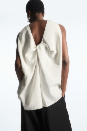 Tops COS Twist-Back Sin Manga Mujer Blancos | México CQTX-24063
