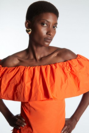Tops COS Voluminous Off-The-Shoulder Mujer Naranjas Claro | México NQRD-43798