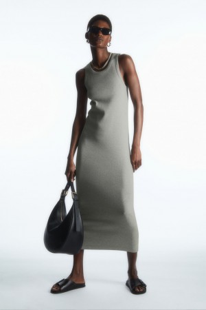 Vestido COS Acanalado Tube Mujer Grises | México TQXG-46750