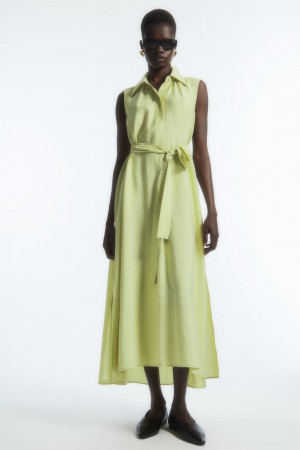 Vestido COS Bow Sin Manga Midi Mujer Verdes Claro | México XTGY-24718