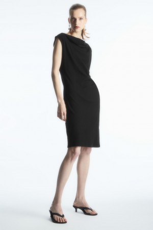 Vestido COS Draped Sin Manga Mujer Negros | México NPHC-48123