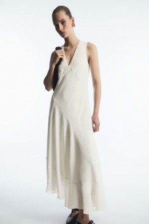 Vestido COS Floaty Asymmetric Midi Mujer Blancos | México SPAX-68405