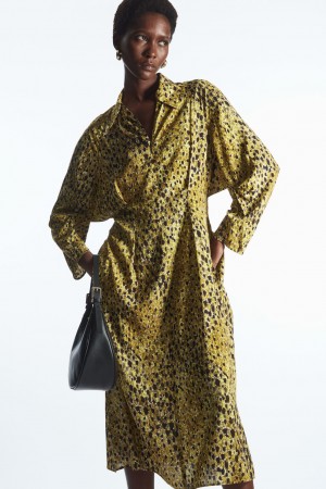 Vestido COS Leopard-Print Midi Mujer Amarillos Leopardo | México QTGV-92836