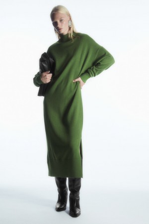 Vestido COS Ligeros Merino-Lana Turtleneck Mujer Verdes | México DVKE-14072