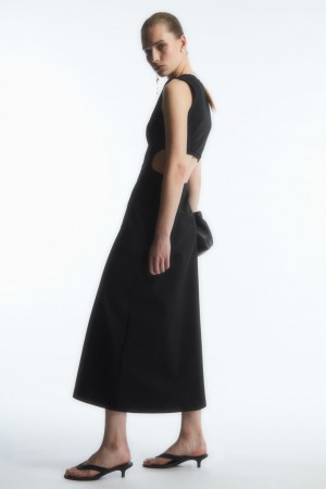 Vestido COS Sin Manga Cutout Maxi Mujer Negros | México NQYH-06843