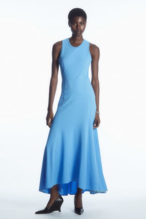Vestido COS Sin Manga Dropped-Cintura Maxi Mujer Azules Claro | México RDKV-47962