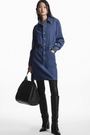Vestido COS Structured Denim Mujer Azules | México PAZM-86430