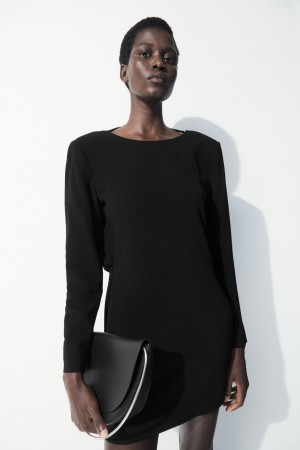 Vestido COS The Draped Open-Back Mini Mujer Negros | México ZMFS-63170