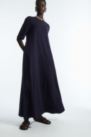 Vestido COS Voluminous Maxi T-Shirt Mujer Azul Marino | México YWOZ-67482