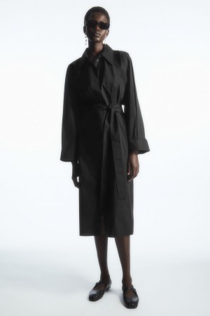 Vestido COS Voluminoused Midi Mujer Negros | México FWYN-46518